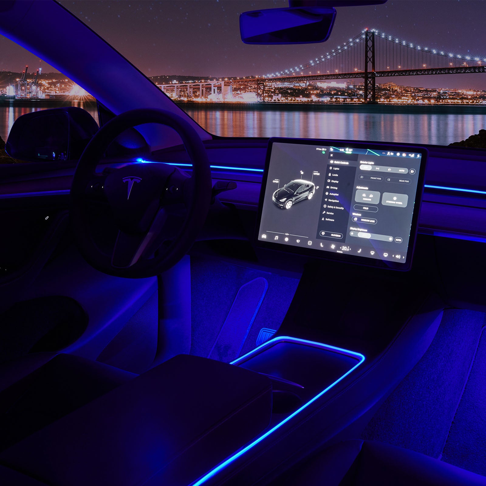 Nestour New 2016-2020 Tesla Model 3 Y Interior Car Neon Lights, (Center  Console+Dashboard+2 Foot Lights Accessories) Tesla Ambient Lighting, APP  Control RGB LED Strip Lights with Multiple Scene Modes, Neon Accent Lights 