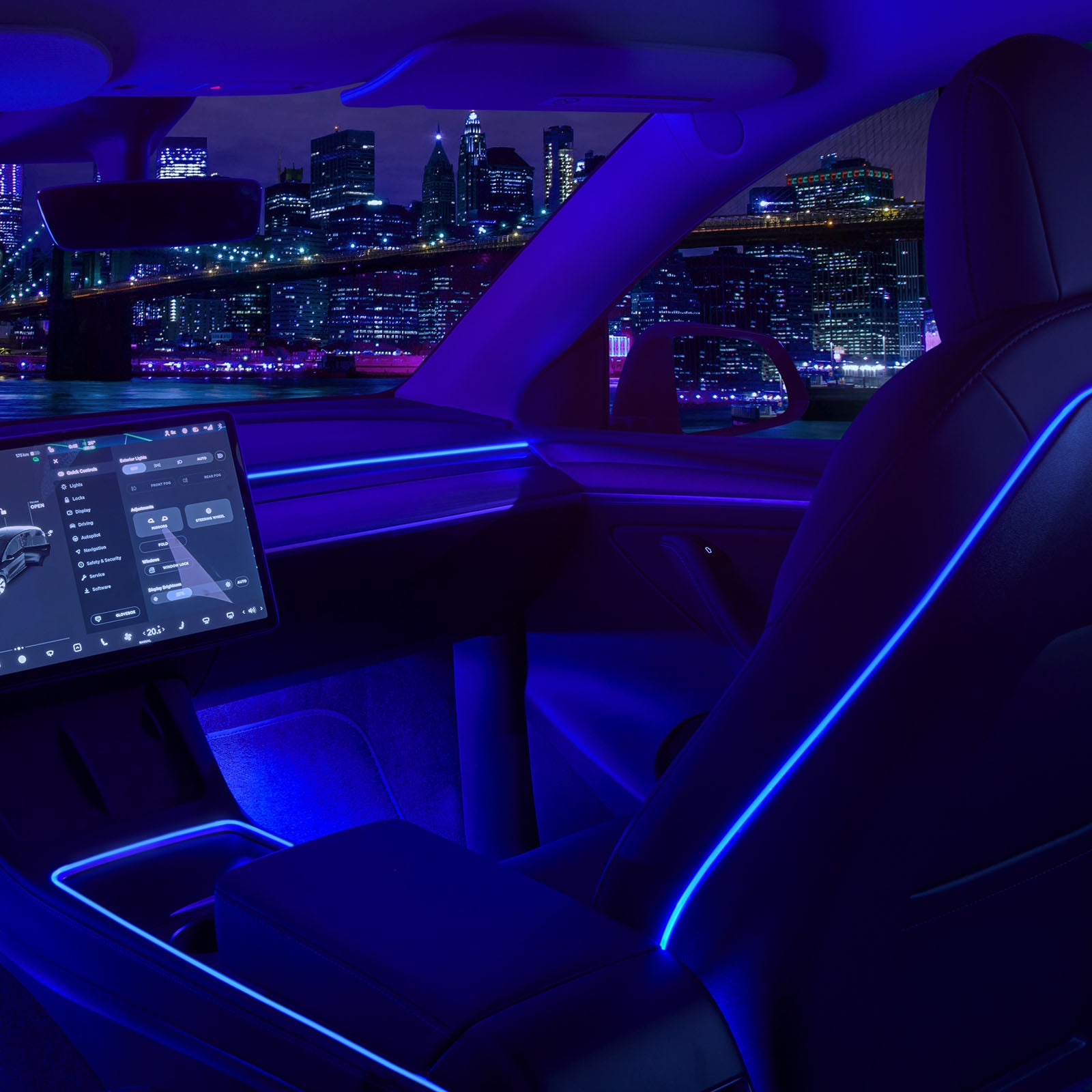 værst miles yderligere Nestour 2021 2022 Tesla Model 3 Y Interior Neon Lights (Seat Back+Foot)