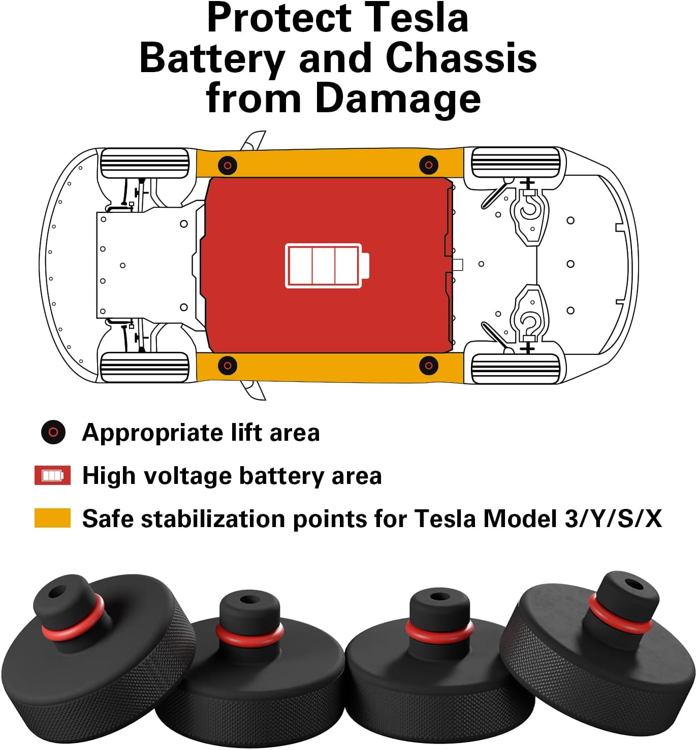 Jack Lift Point Pad Adapter Safety For Tesla Model 3 Model Y