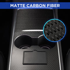 Nestour 2021 2022 Tesla Model 3 / Y Console Wrap (Matte Carbon Fiber)