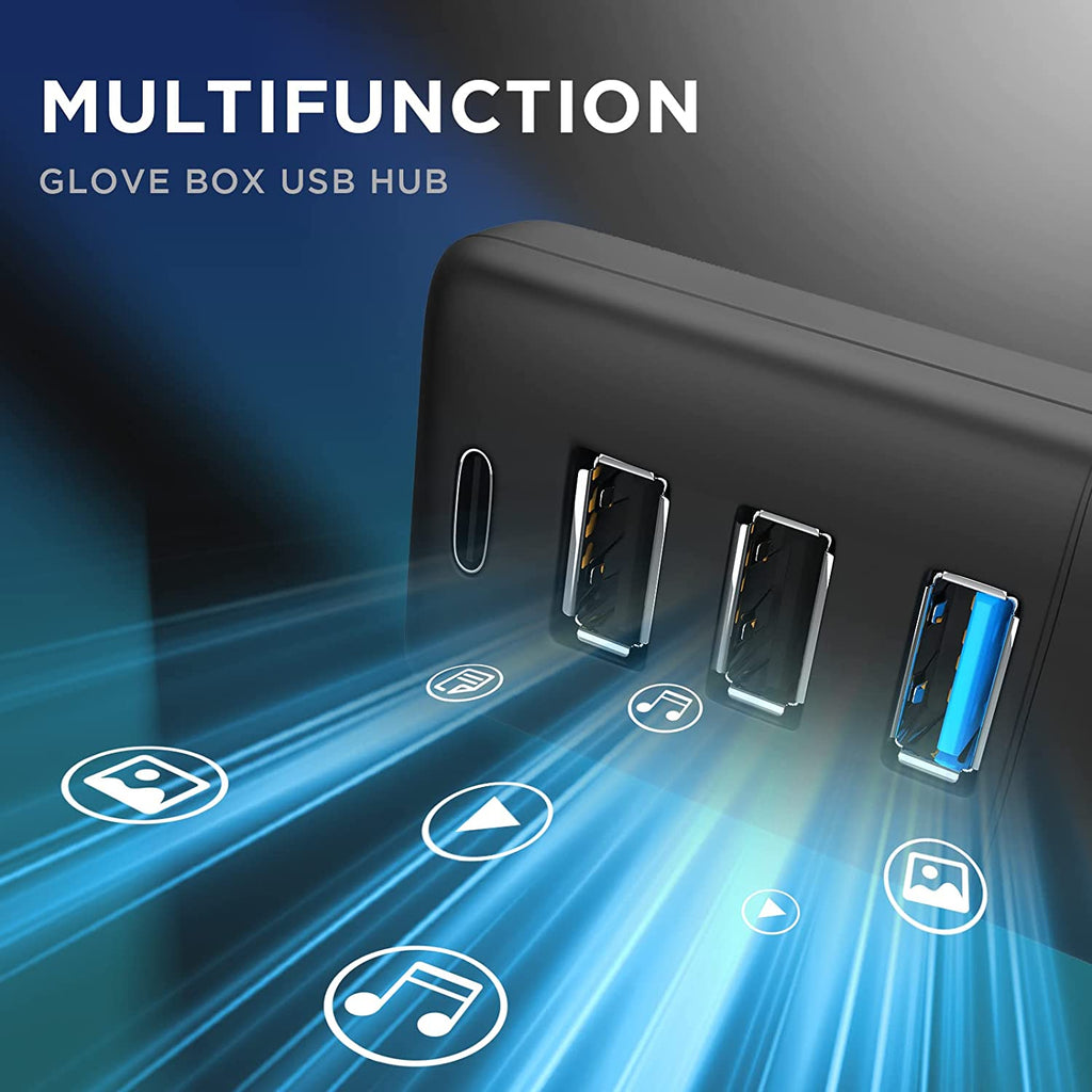 Nestour 2022 2023 Glovebox USB Hub for Model 3 Model Y, Charging & Data Transferring