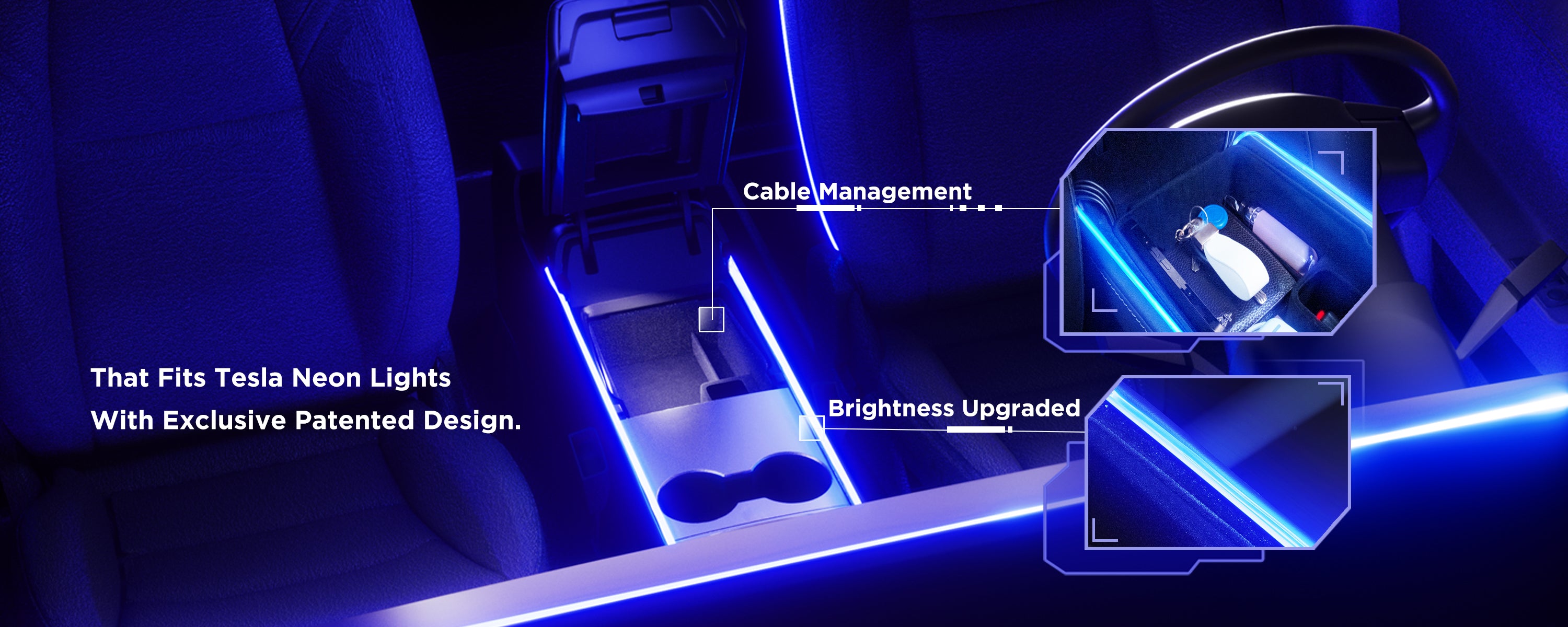 Nestour 2021 2022 Tesla Model 3 Y Interior Neon Lights (Seat Back+Foot)
