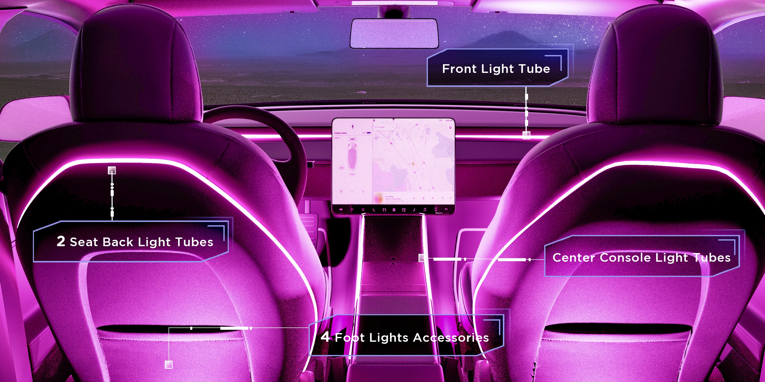 Tesla Model 3 & Y Interior Nestour Neon Light Kit – TOPCARS